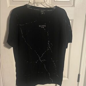 BLVCK PARIS Black Graphic Marble Tee